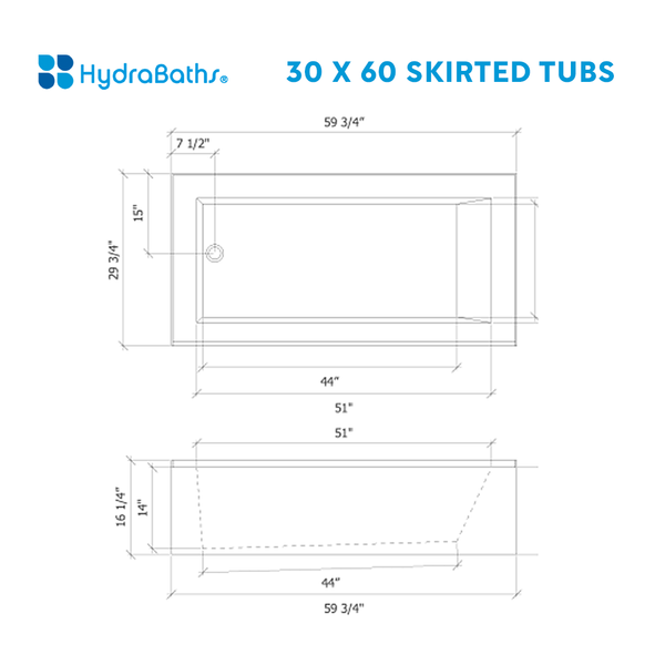 HYDRABATHS® Skirted Tub