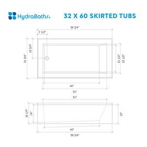 HYDRABATHS® Skirted Tub