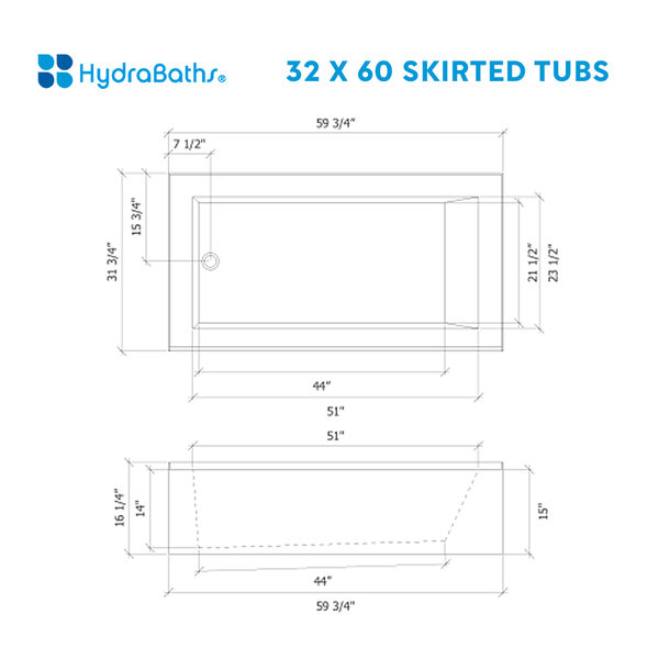 HYDRABATHS® Skirted Tub