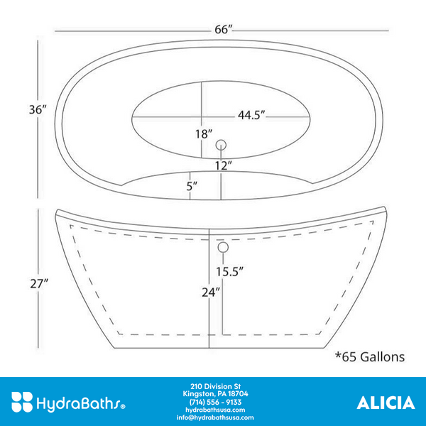HYDRABATHS® The Alicia Free Standing Tub