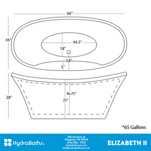 HYDRABATHS® The Elizabeth II Free Standing Tub