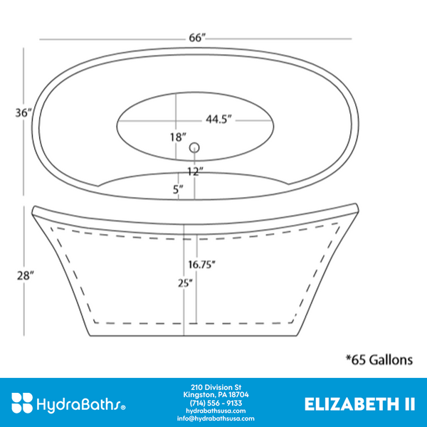 HYDRABATHS® The Elizabeth II Free Standing Tub