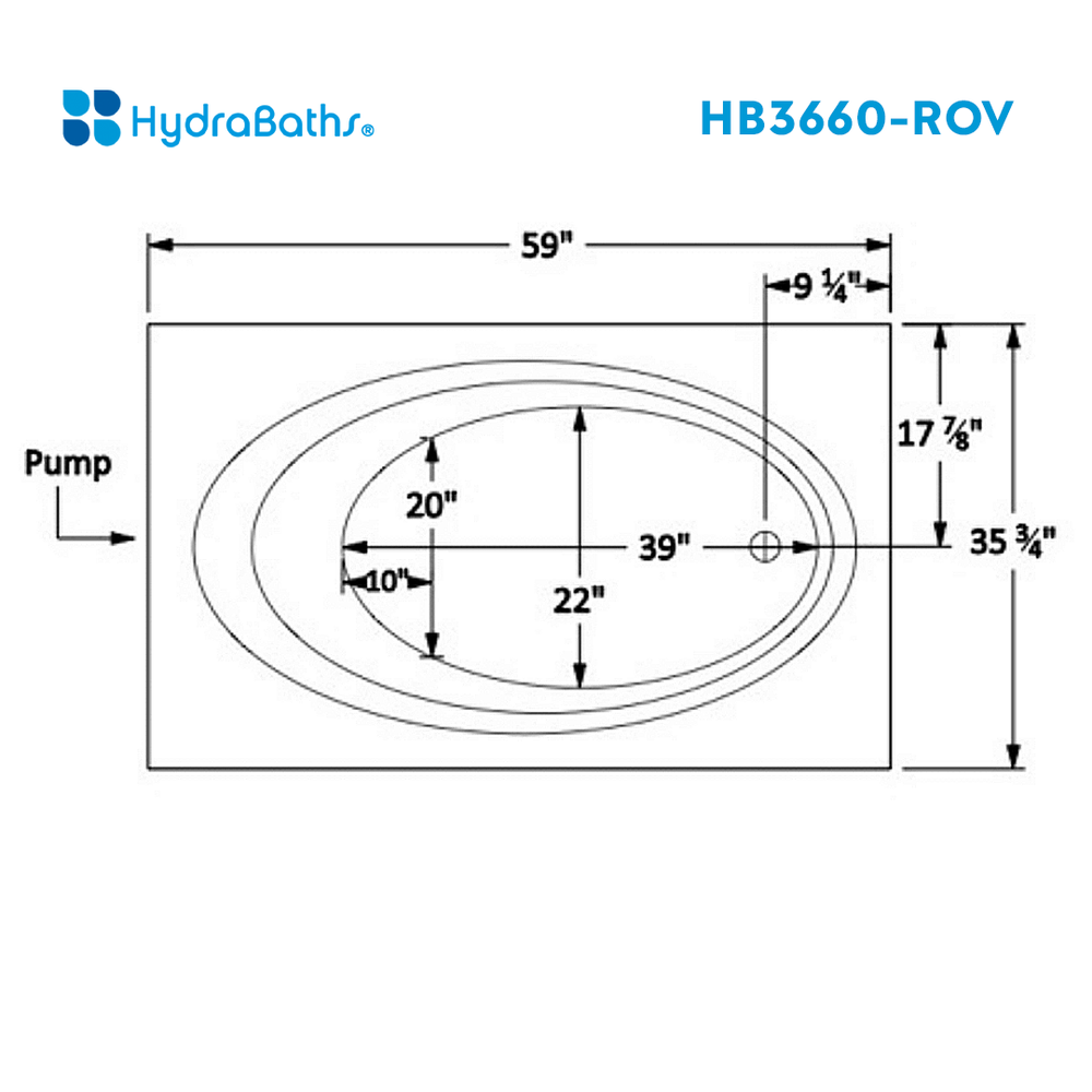 HYDRABATHS® HB3660-ROV 36" x 60" Drop-In Tub