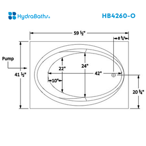 HYDRABATHS® HB4260-O 42" x 60" Drop-In Tub