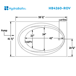 HYDRABATHS® HB4260-ROV 42" x 60" Drop-In Tub