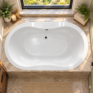 HYDRABATHS® HB4270-CD 40" x 70" Center Drain Drop-In Tub