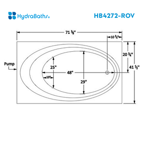 HYDRABATHS® HB4272-ROV 42" x 72" Drop-In Tub