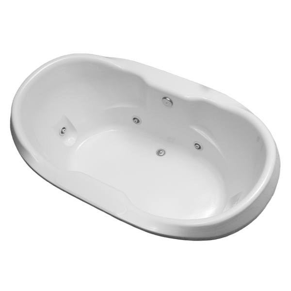 HYDRABATHS® HB4472-CD 44" x 72" Center Drain Drop-In Tub