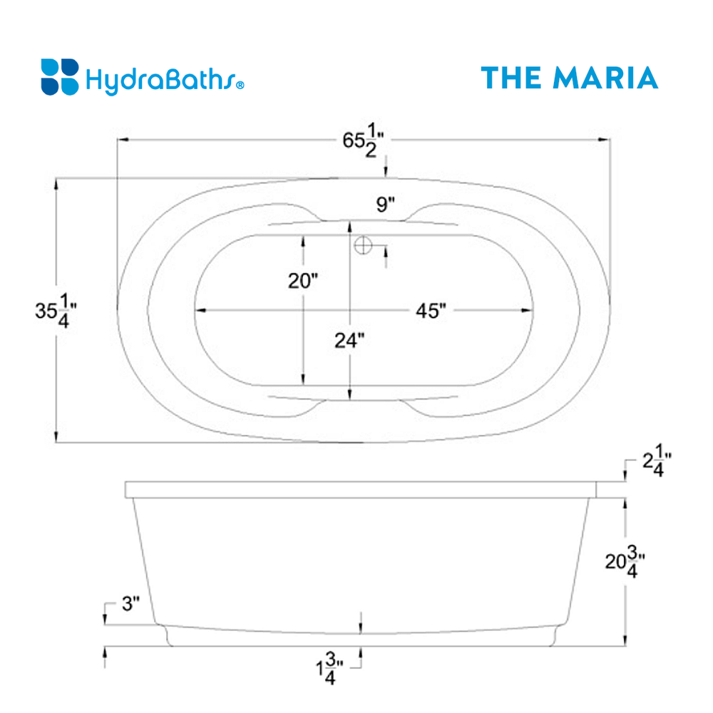 HYDRABATHS® The Maria Freestanding Tub