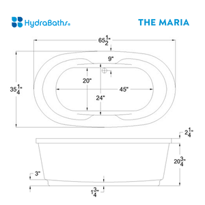 HYDRABATHS® The Maria Freestanding Tub