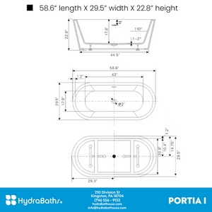 HYDRABATHS® The Portia I Free Standing Tub
