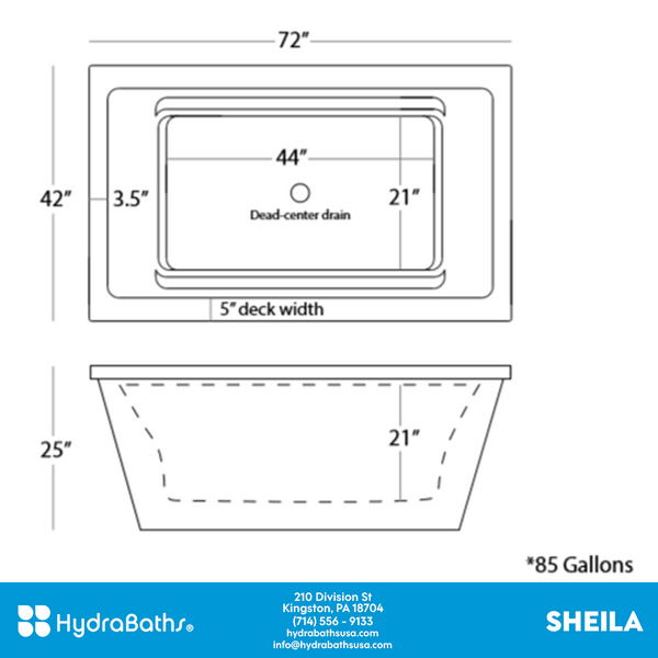 HYDRABATHS® The Sheila Freestanding Tub