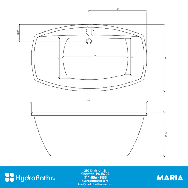 HYDRABATHS® The Maria Freestanding Tub