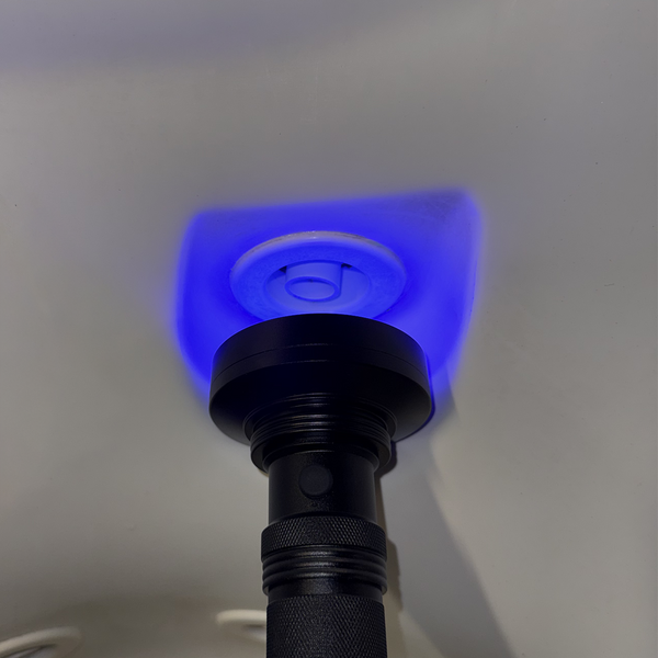 UV Light shining on jet
